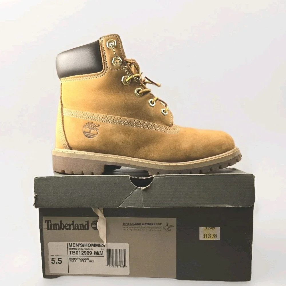 Timberland 6 Inch Waterproof Boot Wheat Nubuck Premium Size‎ 5.5